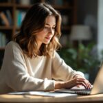 une femme consultant un classement sur internet