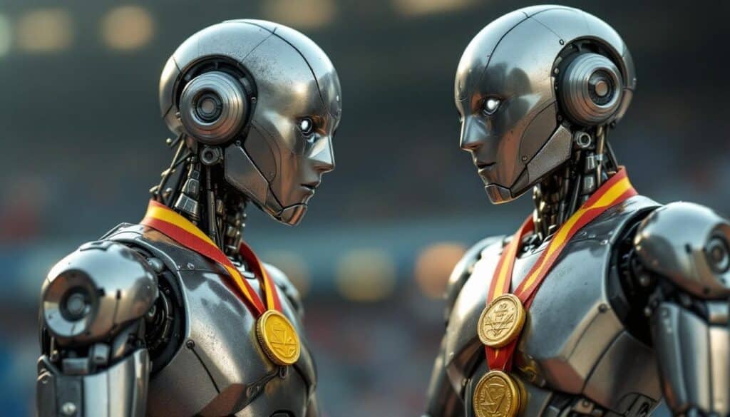 des robots avec des médailles sportives