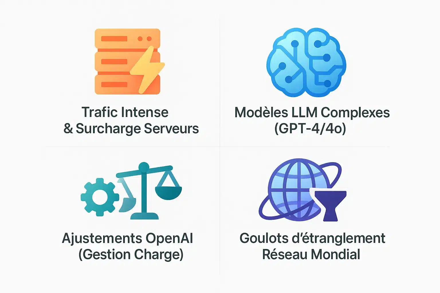 Illustration des causes de la lenteur de ChatGPT liées aux infrastructures OpenAI