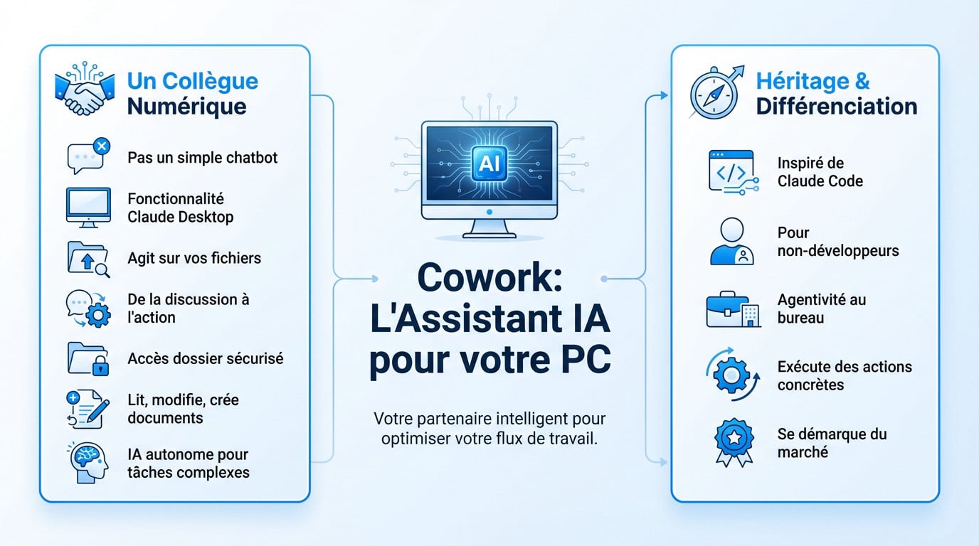 Interface de Claude Cowork automatisant des tâches sur ordinateur