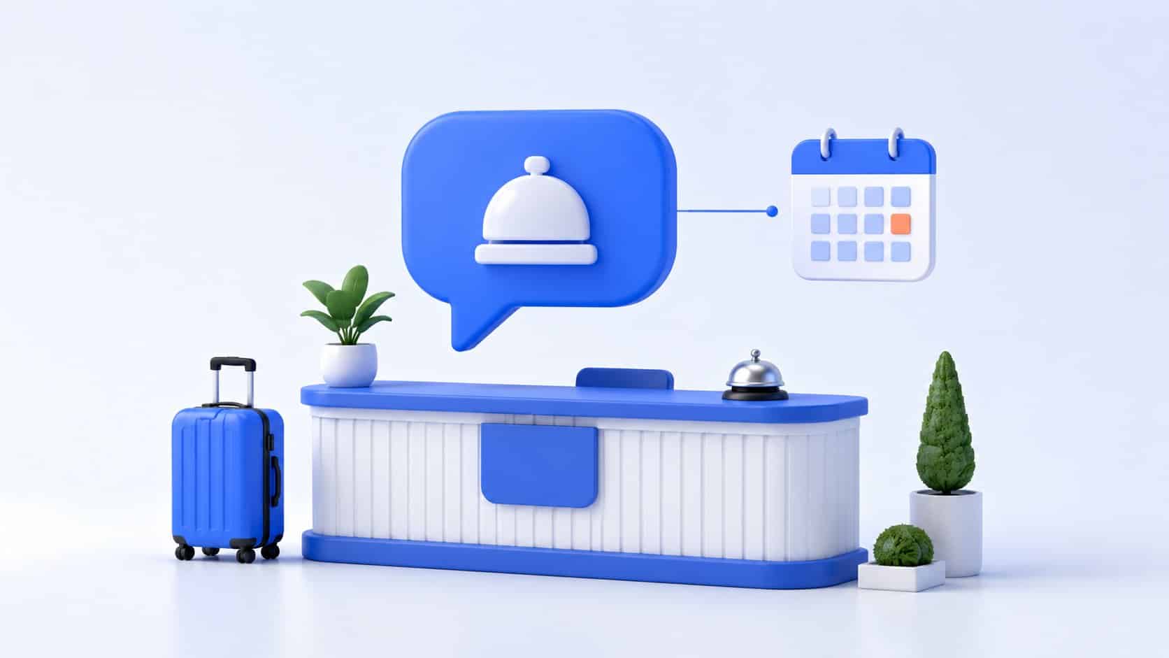 Chatbot de réservation à la réception d'un hôtel, relié à un calendrier