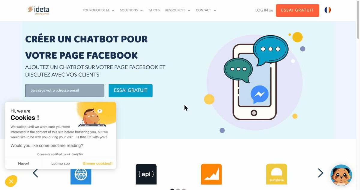 Ideta, créer un chatbot pour sa page Facebook Messenger