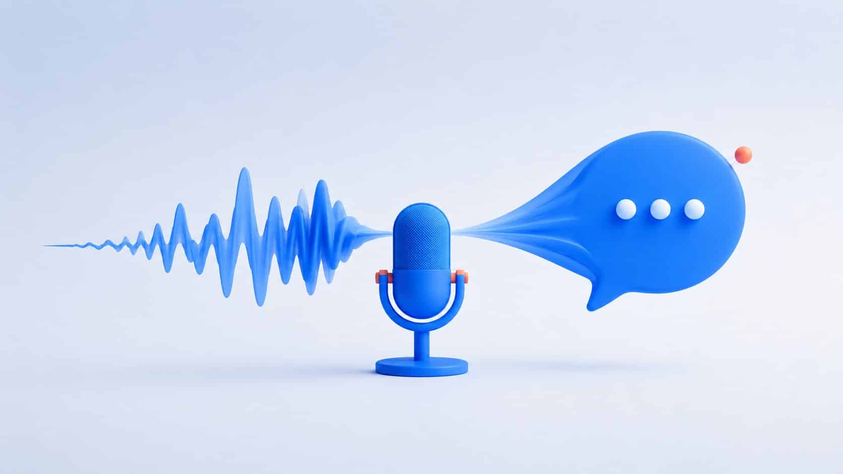 Chatbot vocal : un micro dont les ondes sonores forment une bulle de conversation